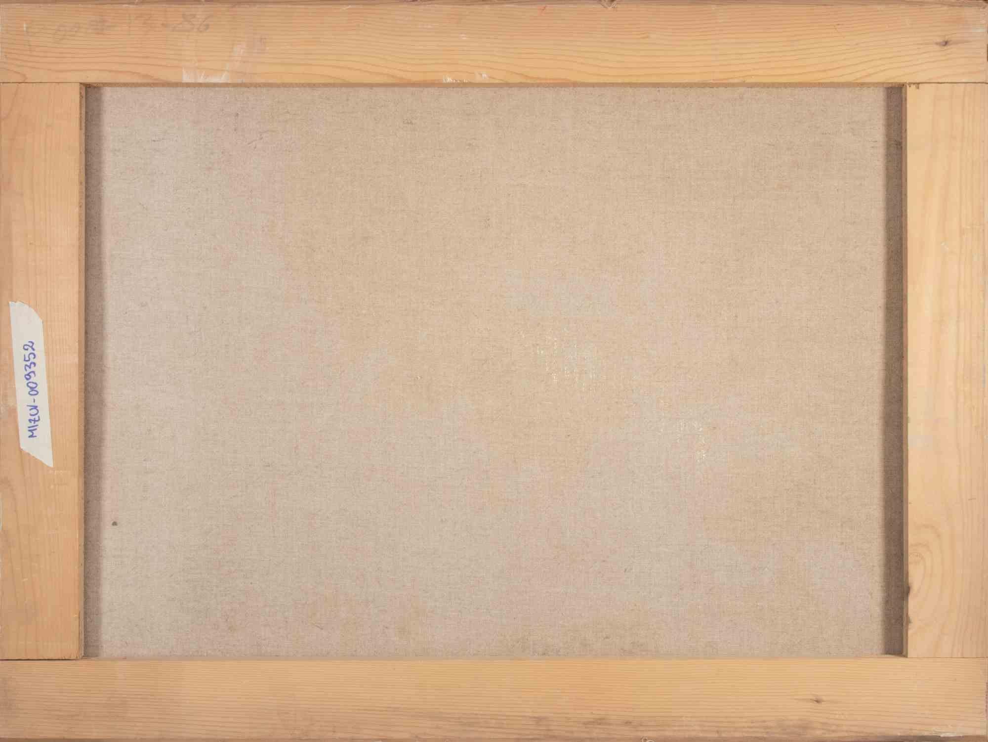 Ramo de flores con frutas y jarras - Pintura al óleo de Franco Marzilli - Años 70 en venta 4