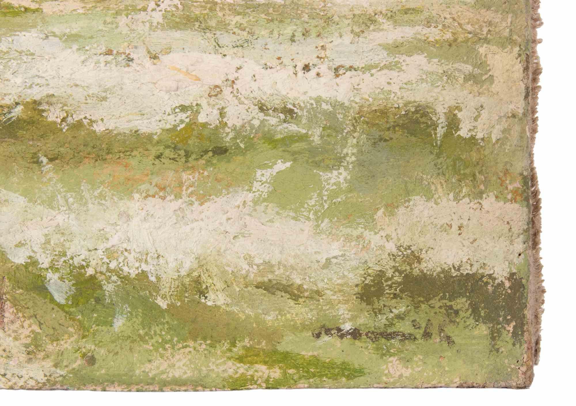 Green Overflows - Oil Painting by Franco Marzilli - 1970s For Sale 3