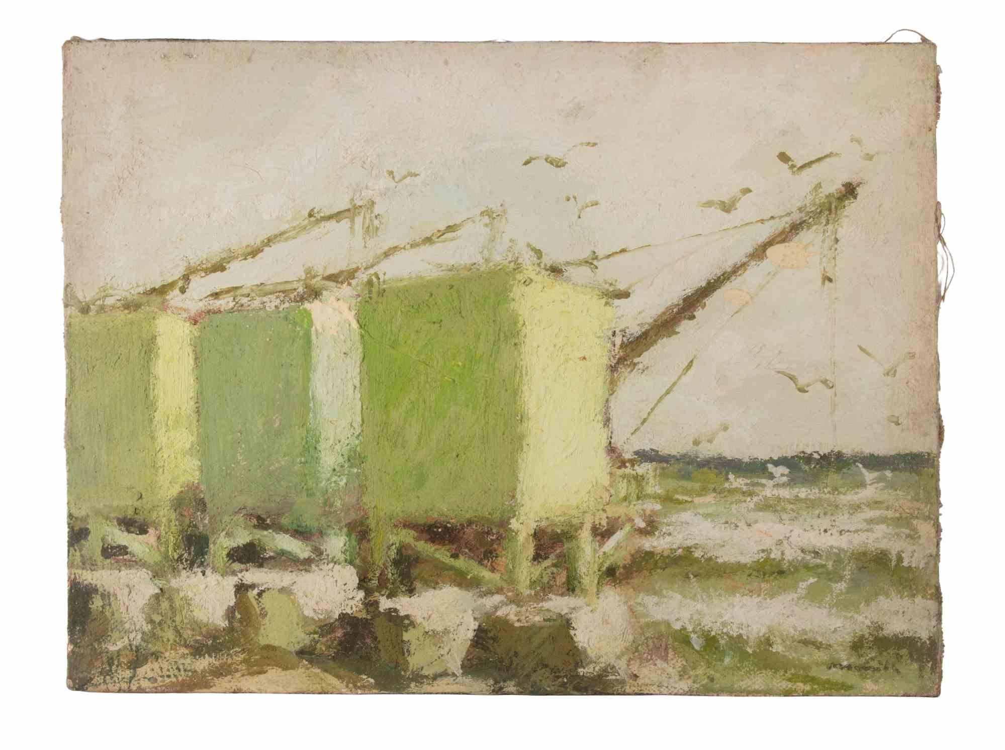 Oil on canvas realized by Franco Marzilli (1934-2010) in 1970s.

Hand signed lower right.

Very good condition.

Franco Marzilli was born in Rome in 1934. He received his first artistic training by attending the Preparatory School for Ornamental