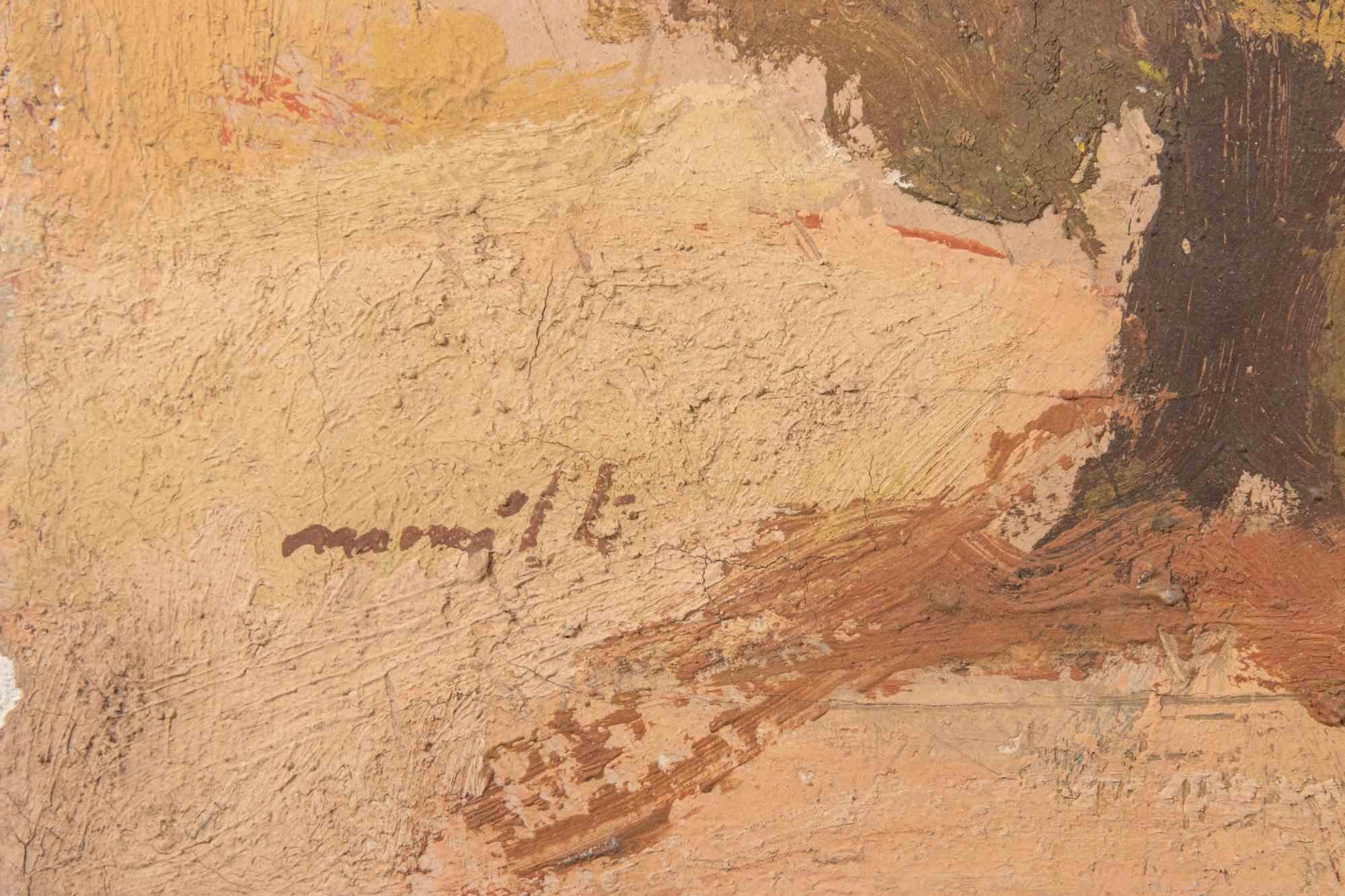 Colinas - Pintura al óleo de Franco Marzilli - Años 70 en venta 3