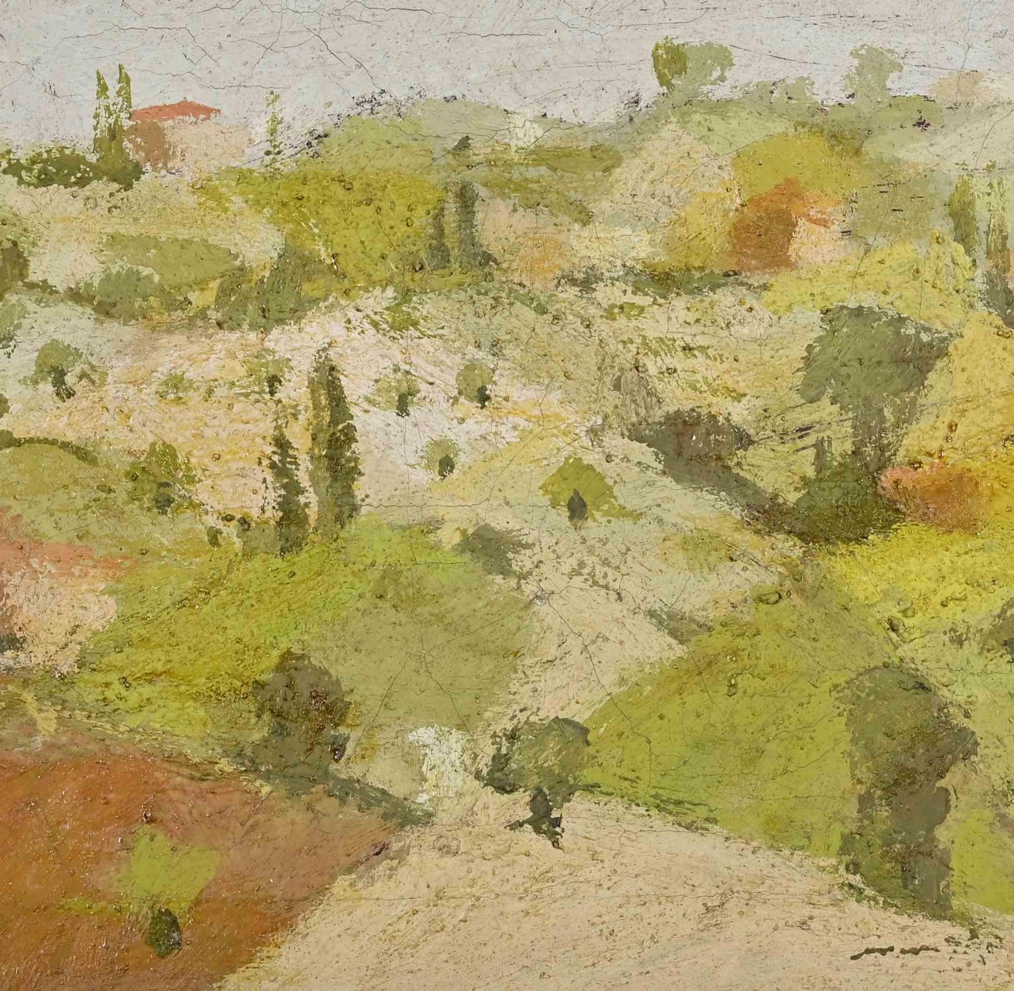 Paisaje - Pintura al óleo de Franco Marzilli - Años 70 en venta 2