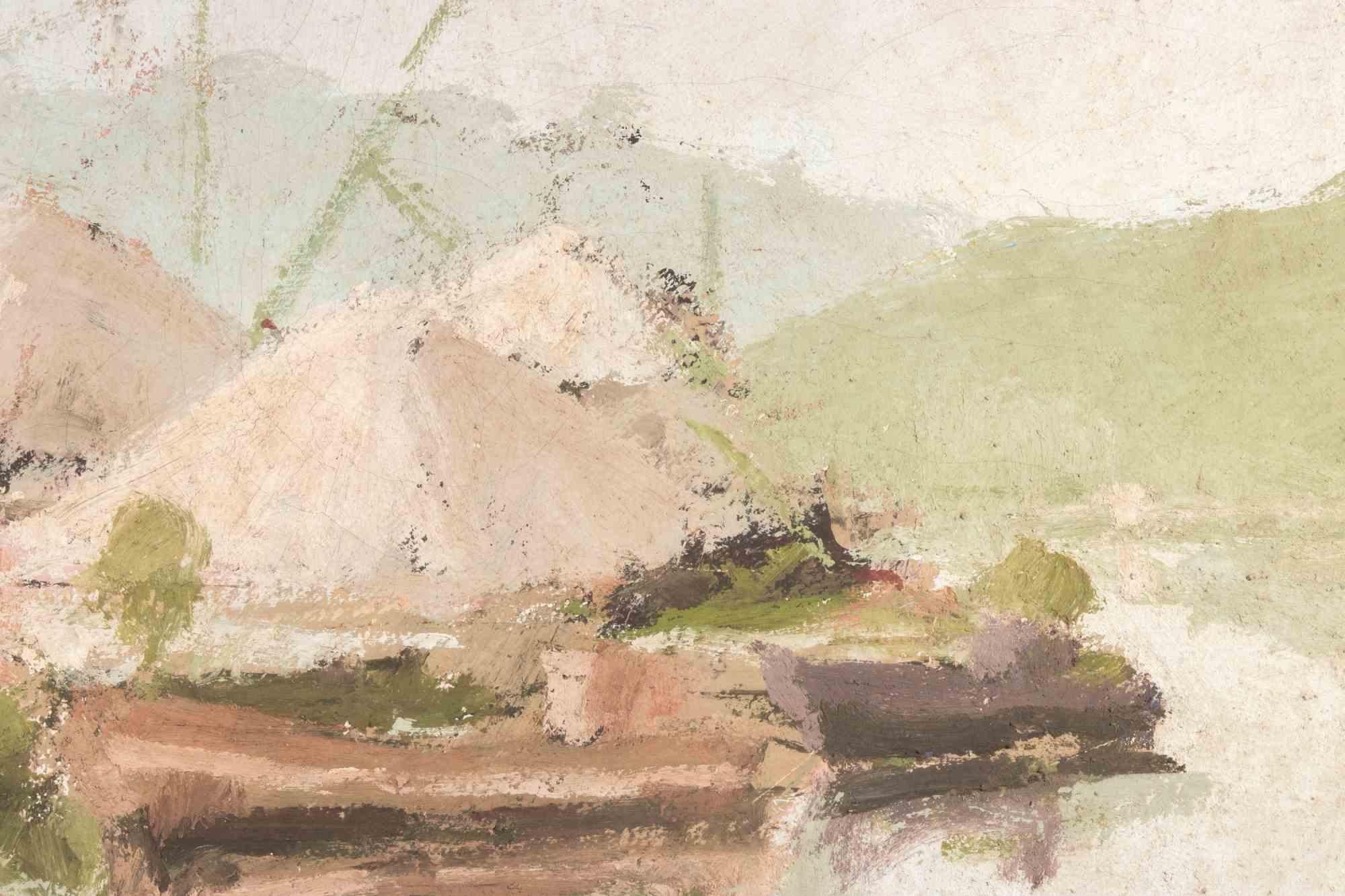 Landscape - Oil Painting by Franco Marzilli - 1970s For Sale 4