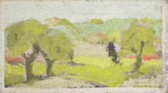 Paysage - Peinture à l'huile de Franco Marzilli - années 1970