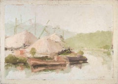 Landscape - Oil Painting by Franco Marzilli - 1970s