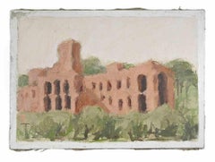 Roman Ruins - Oil Painting by Franco Marzilli - 1970s