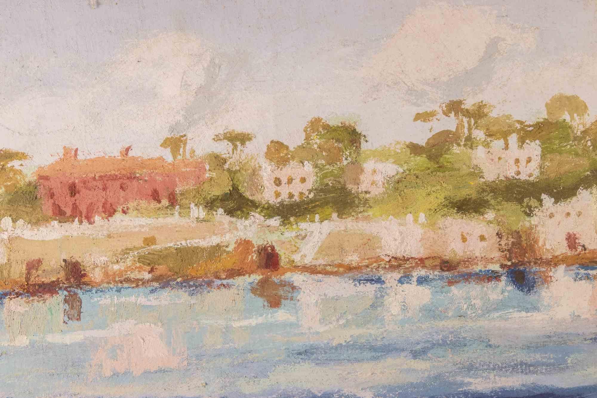 Sea View - Oil Painting by Franco Marzilli - 1970s For Sale 2