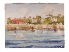 Vintage Sea View - Oil Painting by Franco Marzilli - 1970s