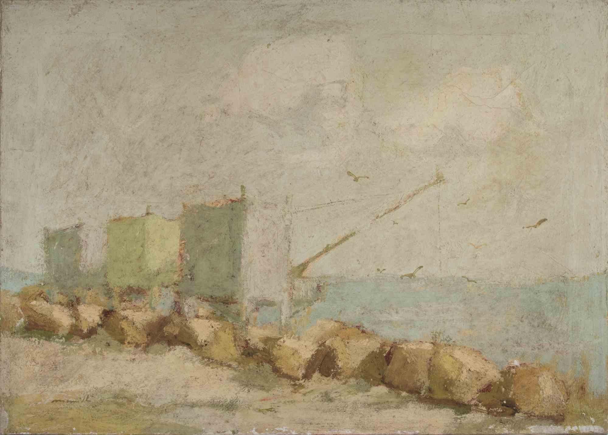 Seascape - Oil Painting by Franco Marzilli - 1970s For Sale 4