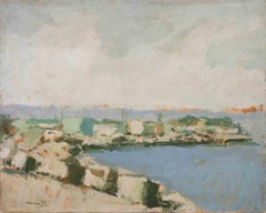 Vista al mar - Pintura al óleo de Franco Marzilli - Años 70