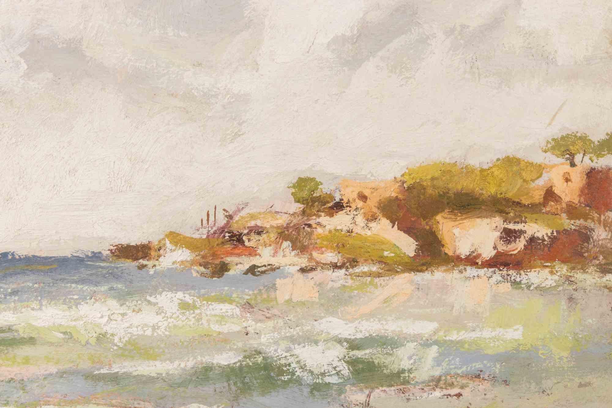 Seaview - Oil Painting by Franco Marzilli - 1970s For Sale 2