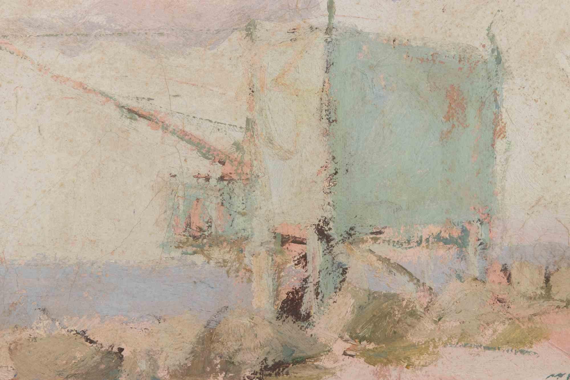 Meerblick - Ölgemälde von Franco Marzilli - 1970er Jahre im Angebot 2