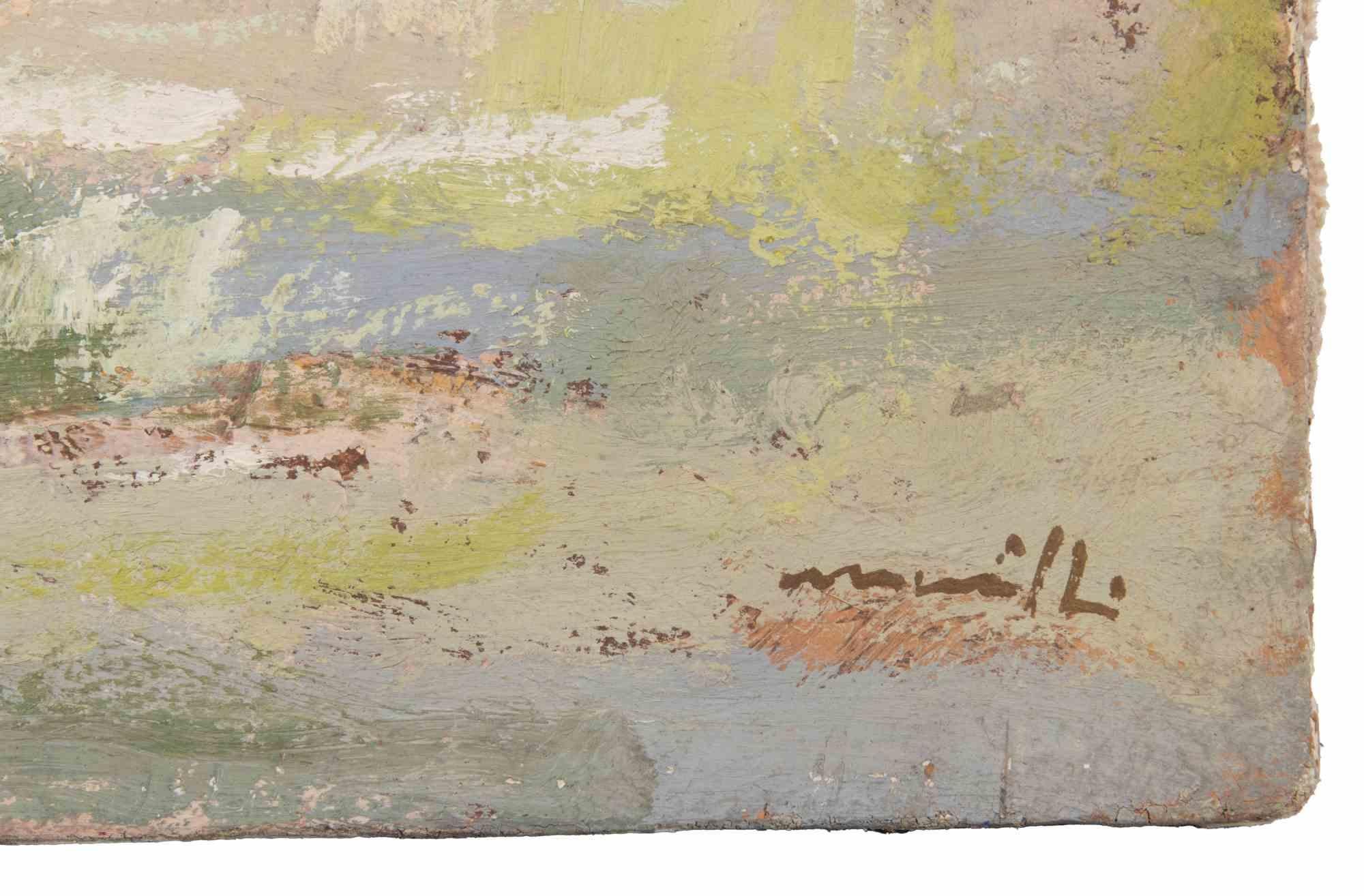 Seaview - Oil Painting by Franco Marzilli - 1970s For Sale 3