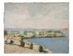 Meerblick - Ölgemälde von Franco Marzilli - 1970er Jahre