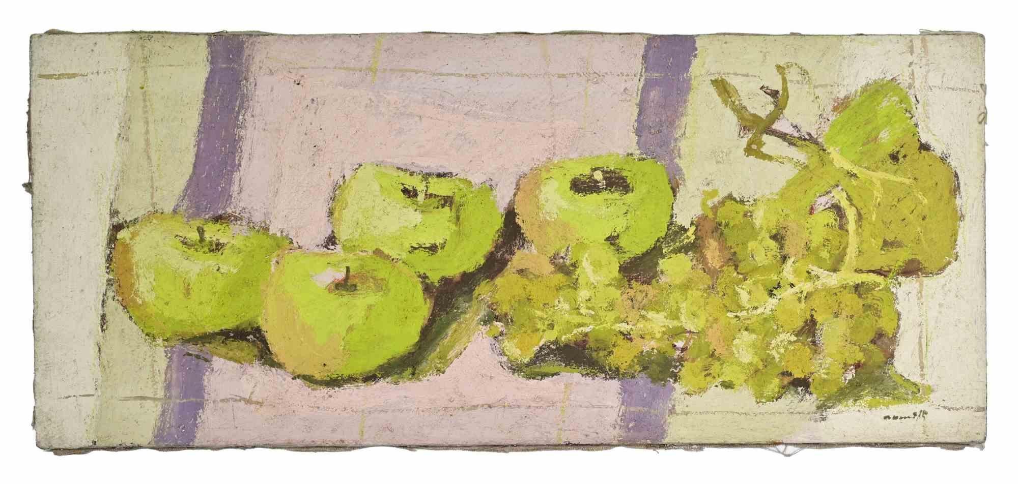 Nature morte - Peinture à l'huile de Franco Marzilli - années 1970 en vente 1