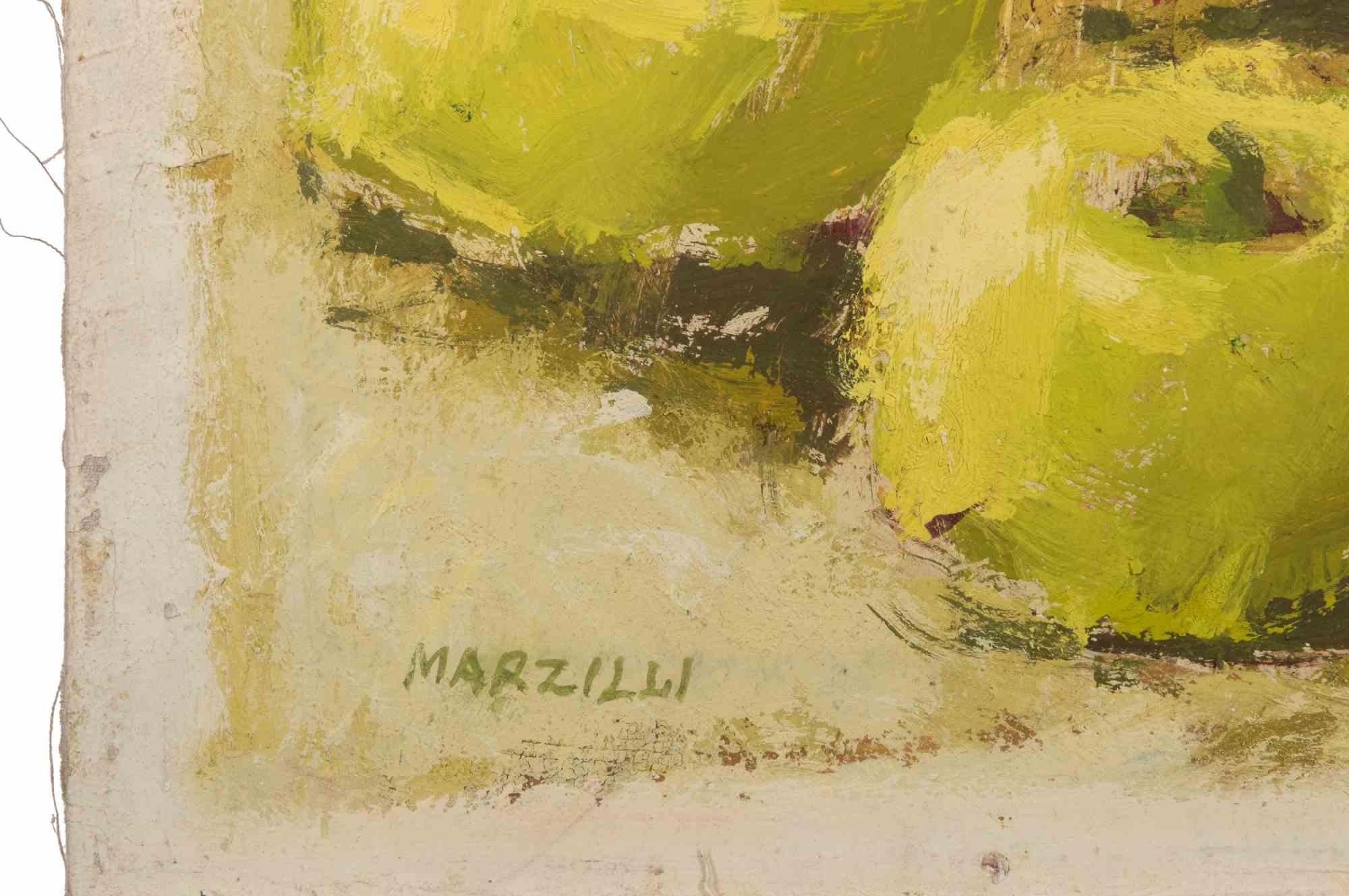 Nature morte - Peinture à l'huile de Franco Marzilli - années 1970 en vente 2