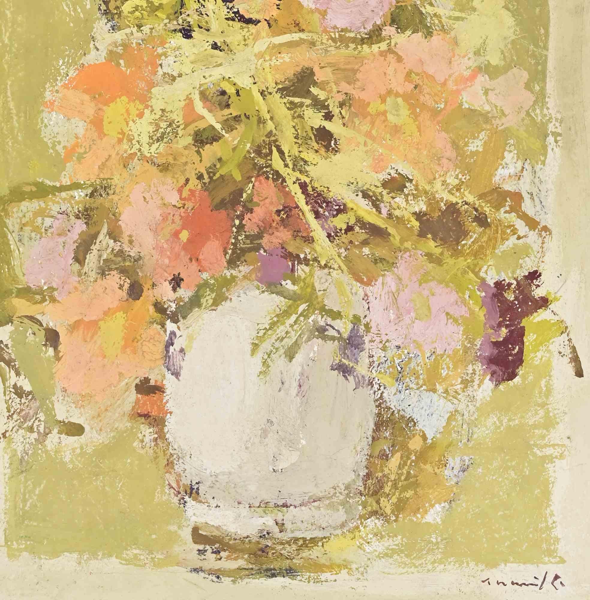 Nature morte - Peinture à l'huile de Franco Marzilli - années 1970 en vente 2