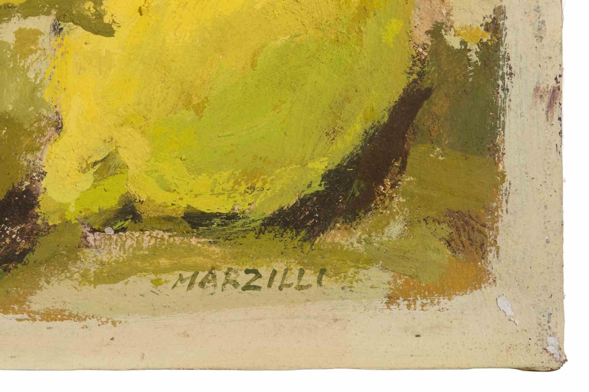 Nature morte - Peinture à l'huile de Franco Marzilli - années 1970 en vente 3