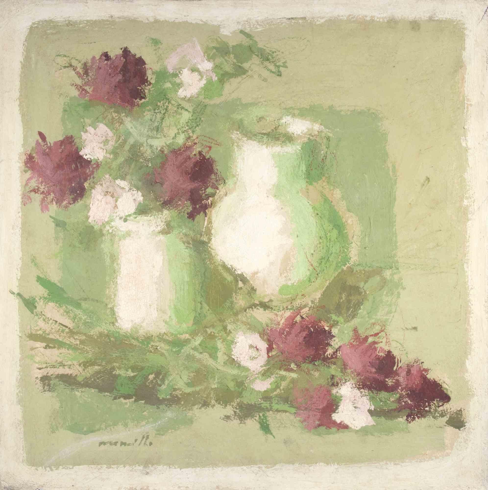 Still Life - Oil Painting by Franco Marzilli - 1970s For Sale 4