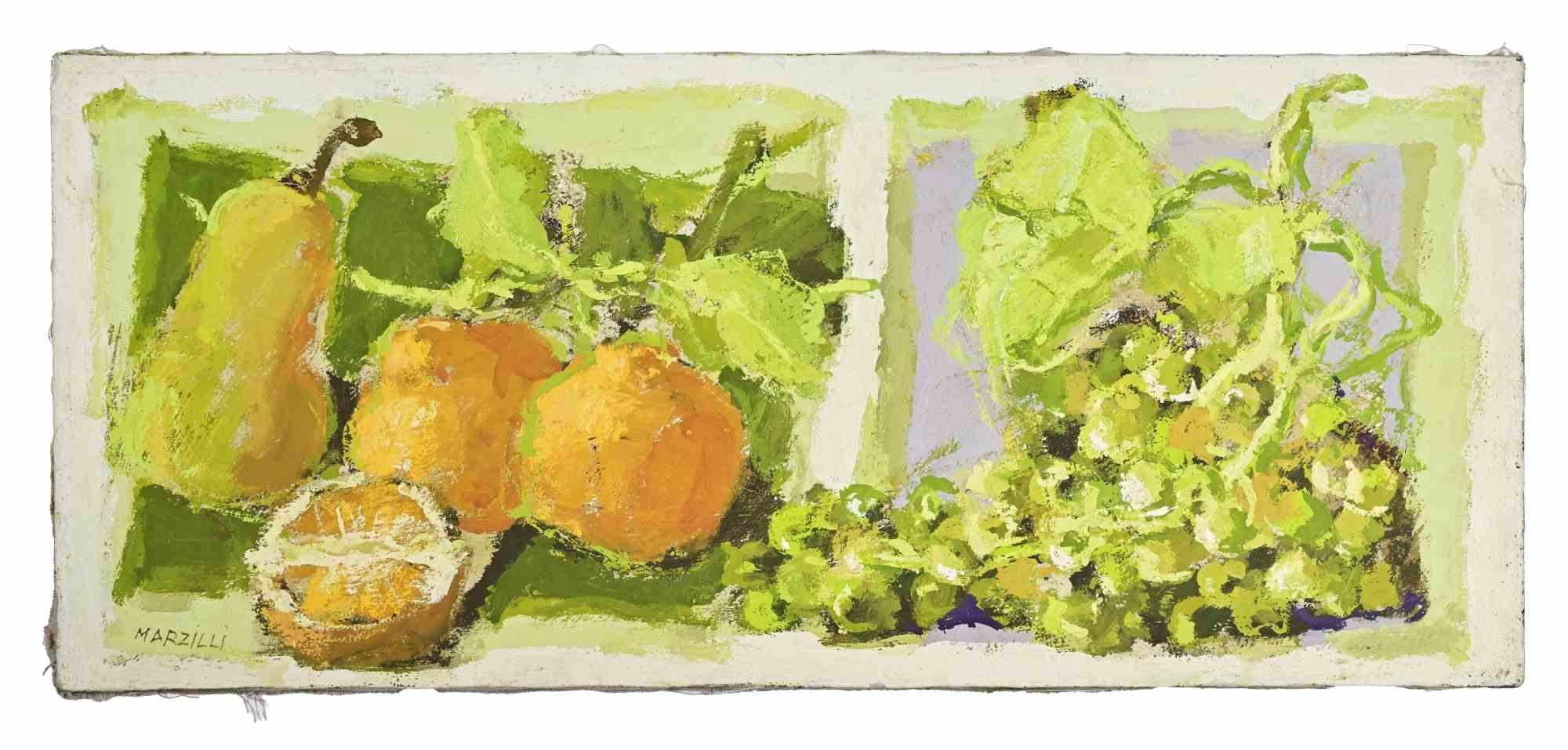 Huile sur toile réalisée par Franco Marzilli (1934-2010) dans les années 1970.

Main signée en bas à droite.

Très bon état.

Franco Marzilli est né à Rome en 1934. Il a reçu sa première formation artistique en fréquentant l'École préparatoire aux