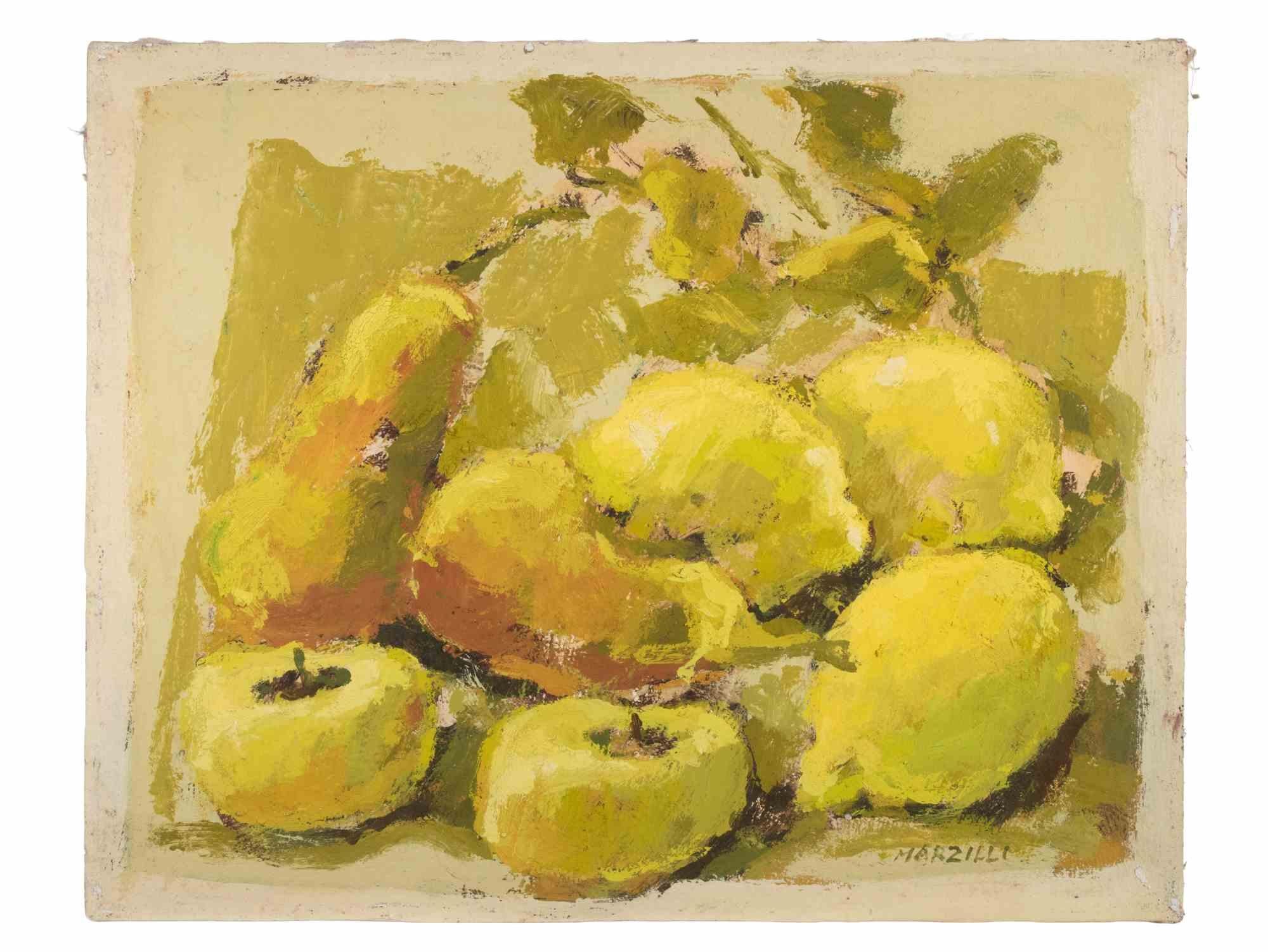 Still Life - Oil Painting by Franco Marzilli - 1970s