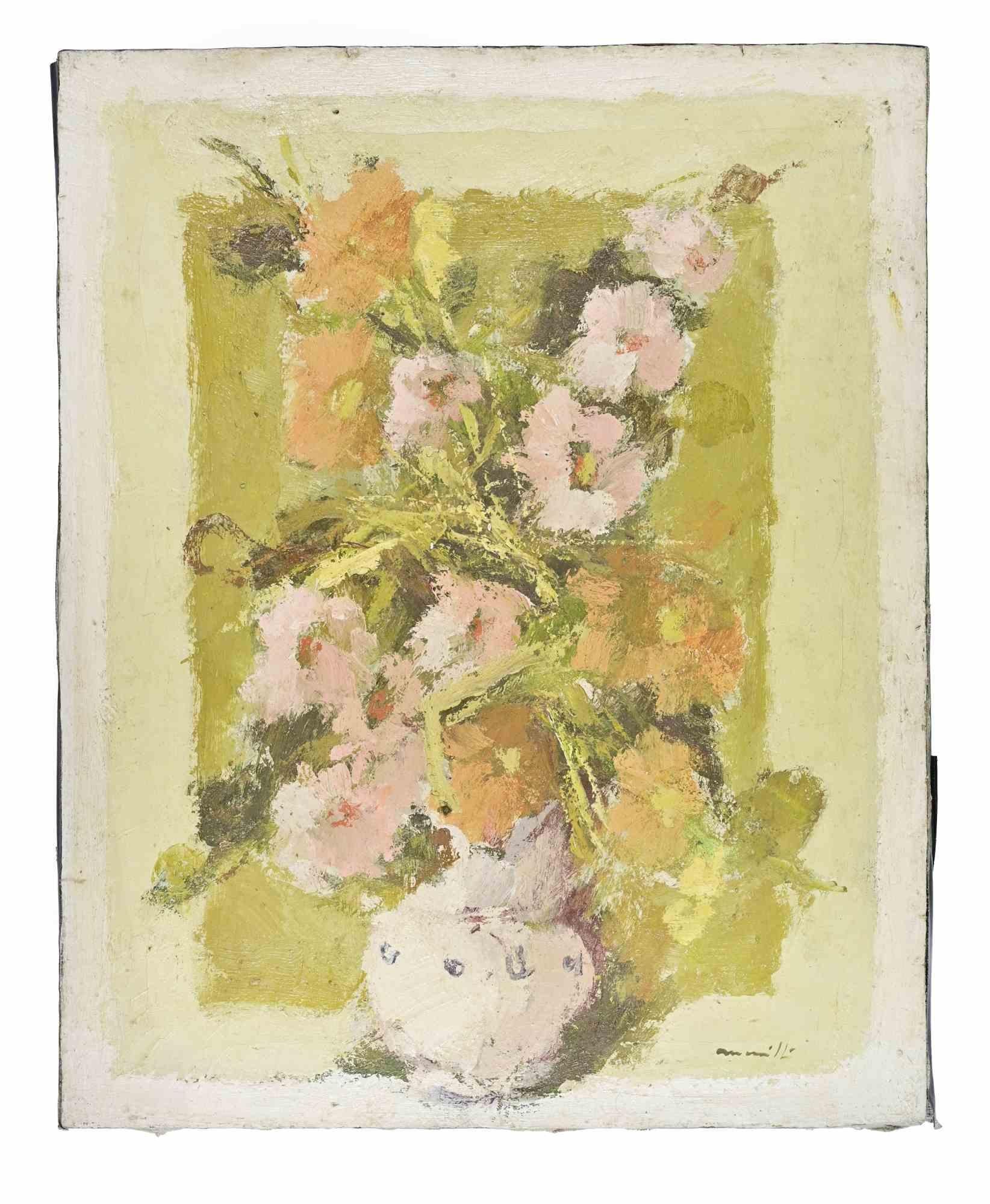 Huile sur toile réalisée par Franco Marzilli (1934-2010) dans les années 1970.

Main signée en bas à droite.

Très bon état.

Franco Marzilli est né à Rome en 1934. Il a reçu sa première formation artistique en fréquentant l'École préparatoire aux