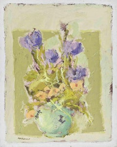 Nature morte - Peinture à l'huile de Franco Marzilli - années 1970