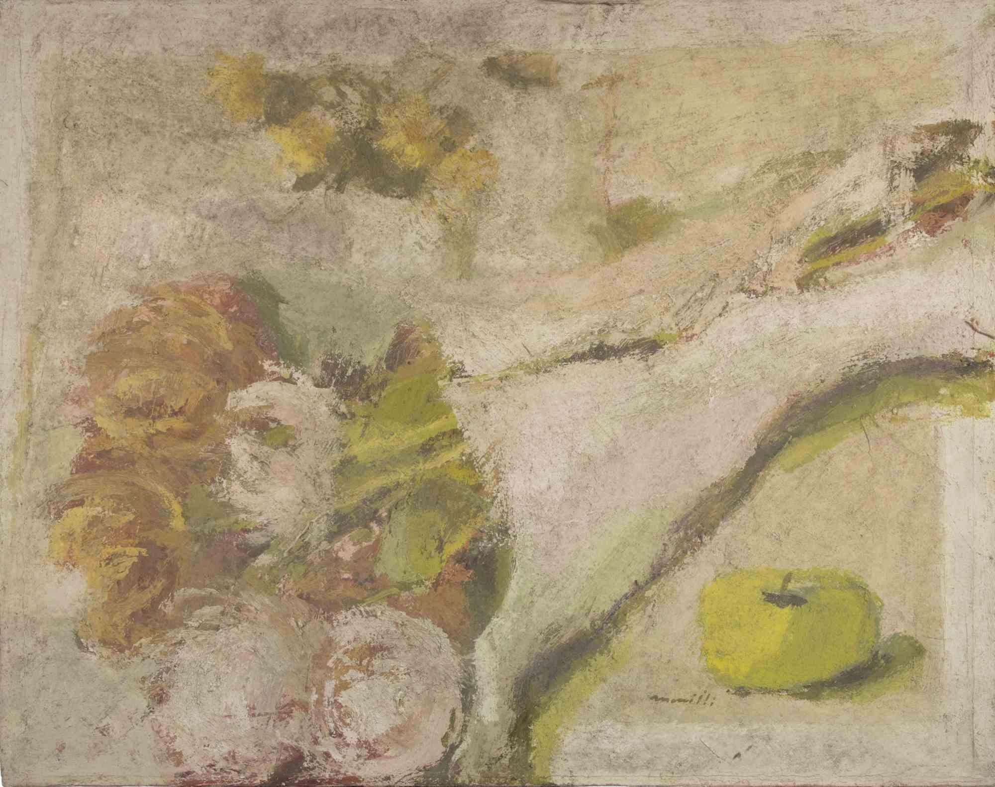 Oil on canvas realized by Franco Marzilli (1934-2010) in 1970s.

Hand signed lower right.

Very good condition.

Franco Marzilli was born in Rome in 1934. He received his first artistic training by attending the Preparatory School for Ornamental