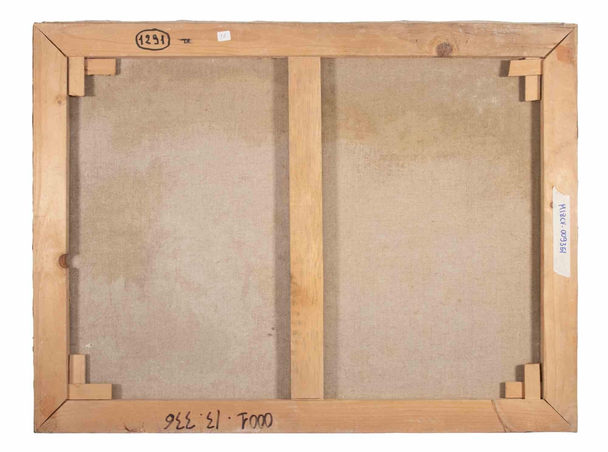 Naturaleza muerta con ramos de flores - Pintura al óleo de Franco Marzilli - Años 70 en venta 4