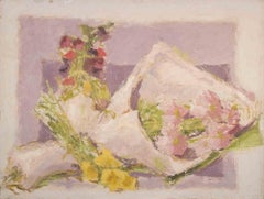Nature morte aux bouquets de fleurs - Peinture à l'huile de Franco Marzilli - années 1970