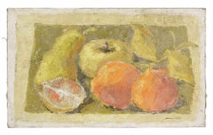Nature morte aux fruits - Peinture à l'huile de Franco Marzilli - années 1970