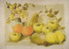 Still Life with Fruits - Oil Painting by Franco Marzilli - 1970s