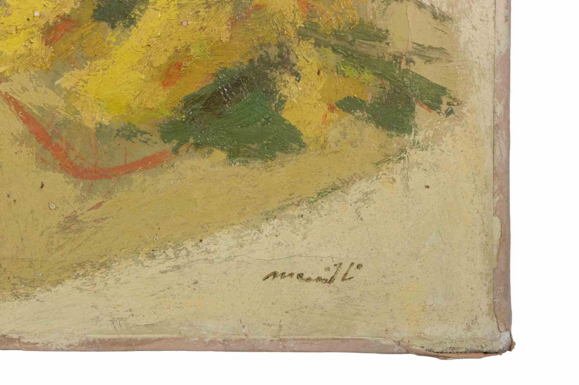Nature morte avec cruches - Peinture à l'huile de Franco Marzilli - années 1970 en vente 3
