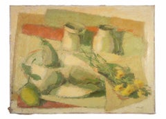 Nature morte avec cruches - Peinture à l'huile de Franco Marzilli - années 1970