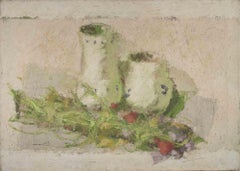 Still Life with Jugs - Oil Painting by Franco Marzilli - 1970s