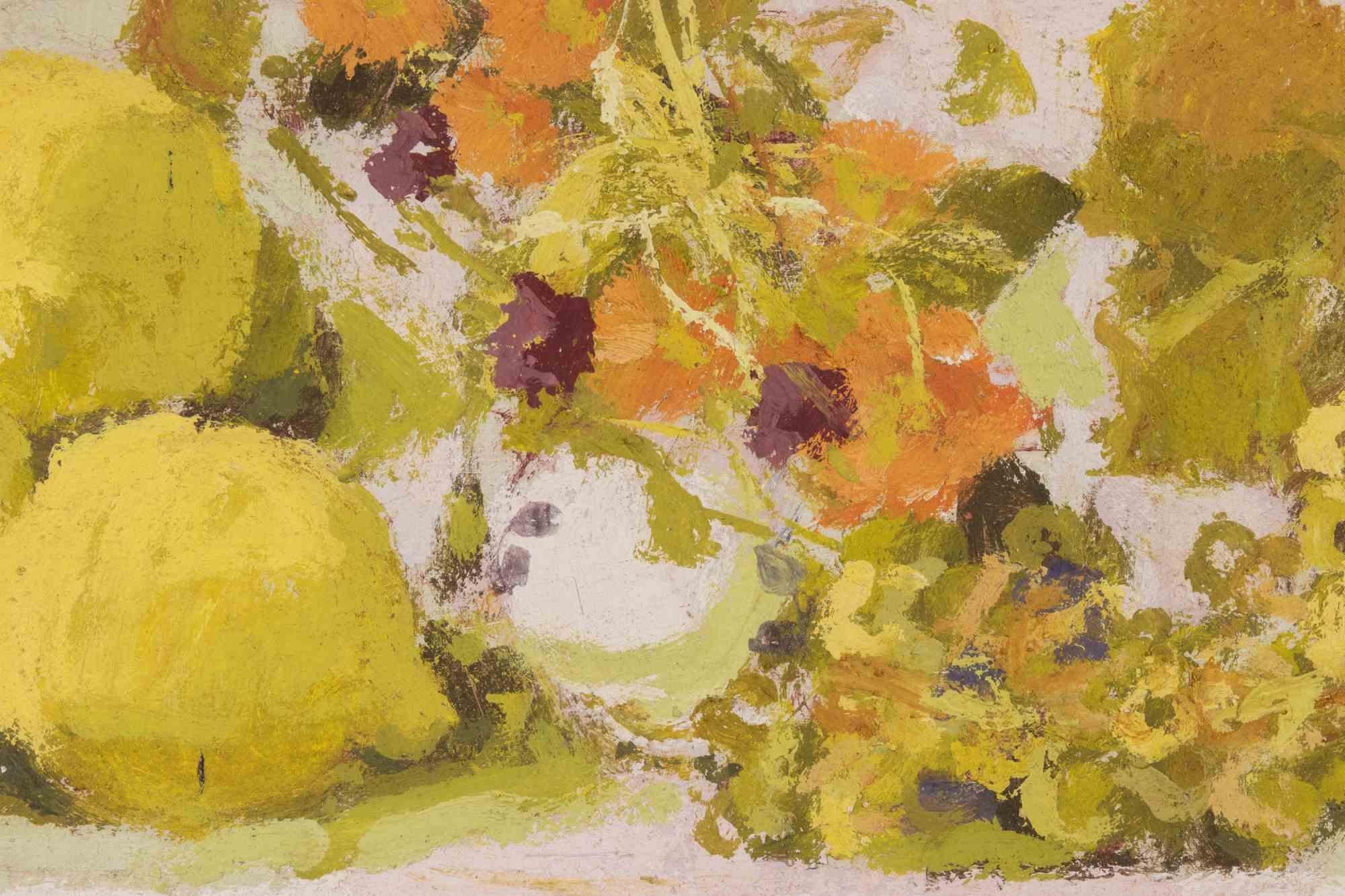 Still Life  with Jugs, Vases and Bottles - Painting by Franco Marzilli - 1970s For Sale 2