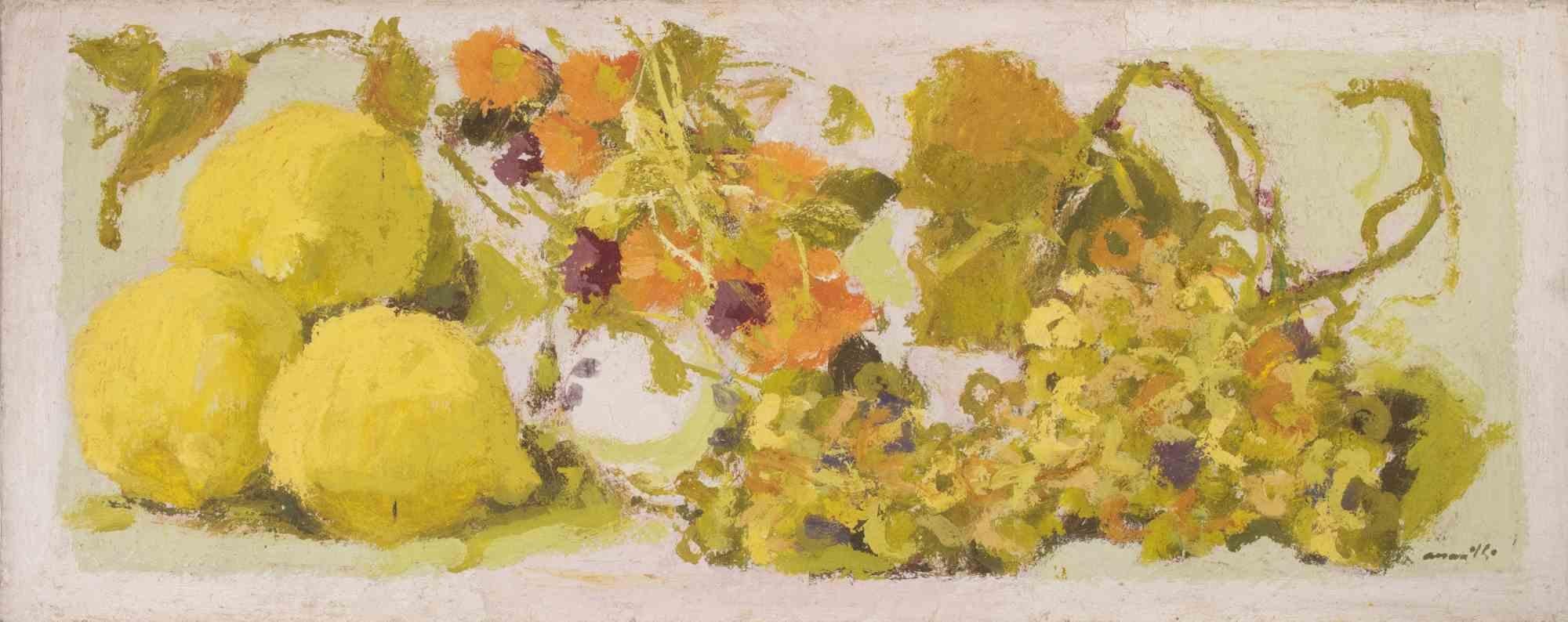 Oil on canvas realized by Franco Marzilli (1934-2010) in 1970s.

Hand signed lower right.

Very good condition.

Franco Marzilli was born in Rome in 1934. He received his first artistic training by attending the Preparatory School for Ornamental
