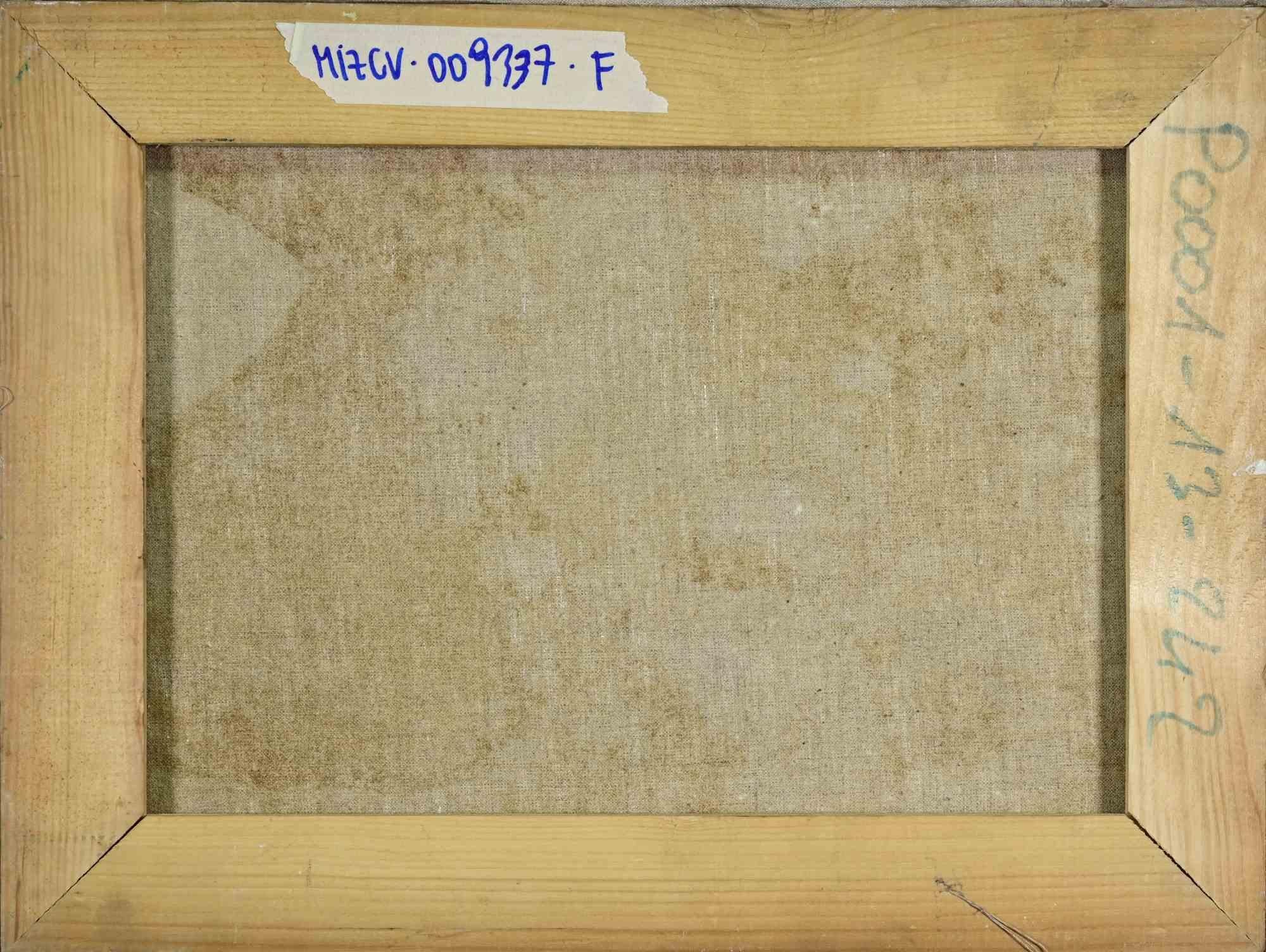 Bodegón con limones y par - Pintura al óleo de Franco Marzilli - Años 70 en venta 3
