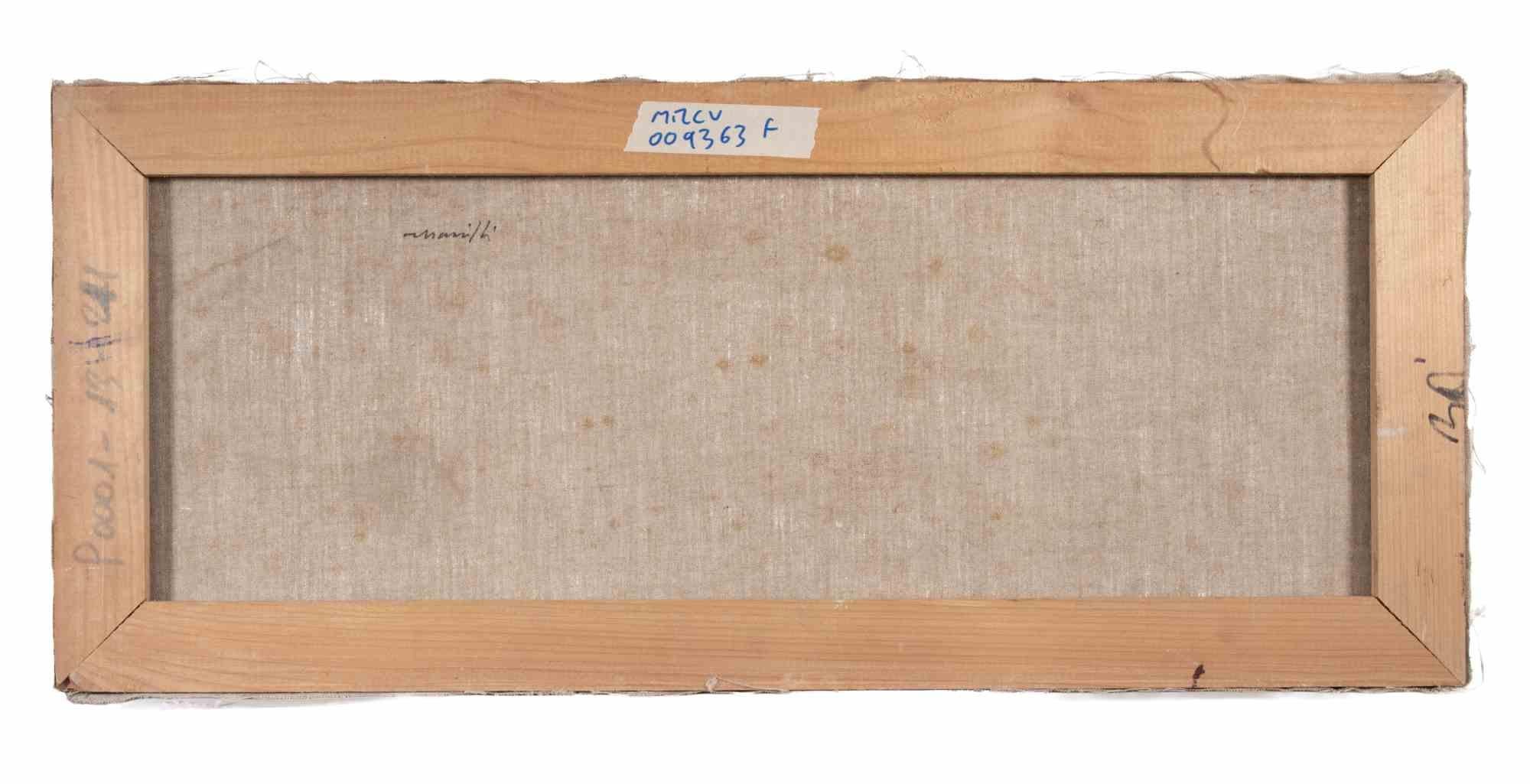 Vista del Castillo de Sant'Angelo - Pintura al óleo de Franco Marzilli - Años 70 en venta 4