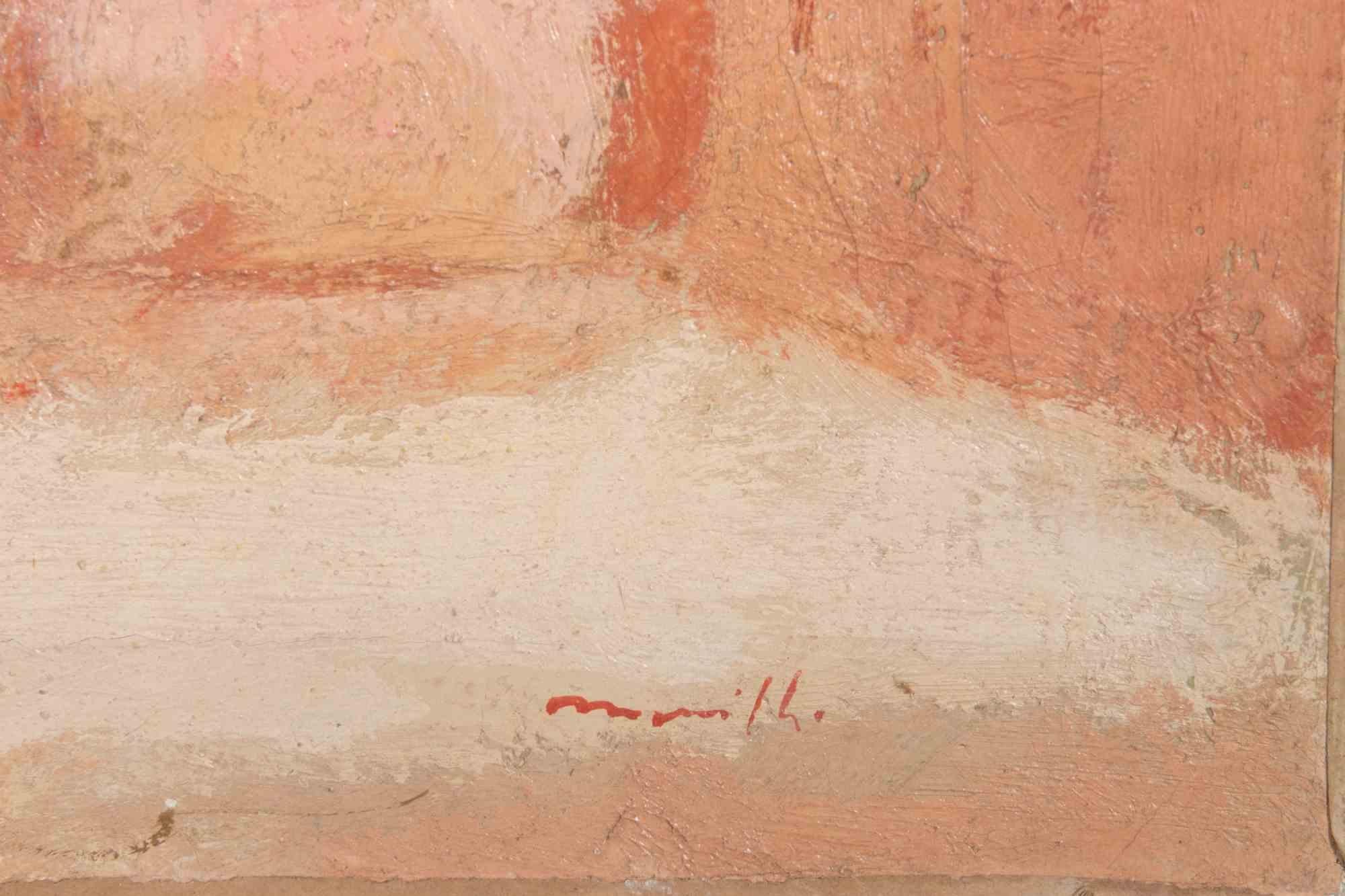 Veduta di Piazza Navona - Pittura ad olio di Franco Marzilli - Anni '70 in vendita 3