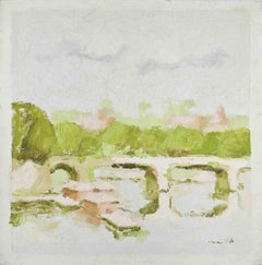 View of Rome - Oil Painting by Franco Marzilli - 1970s