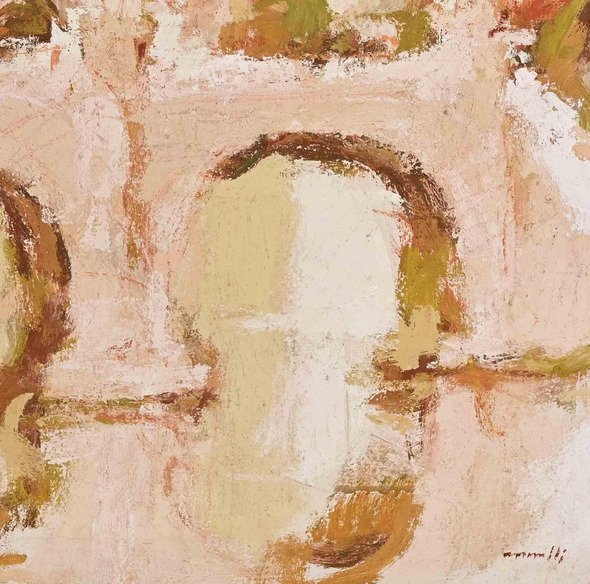 Veduta di Peters (Roma) - Pittura ad olio di Franco Marzilli - Anni '70 in vendita 1