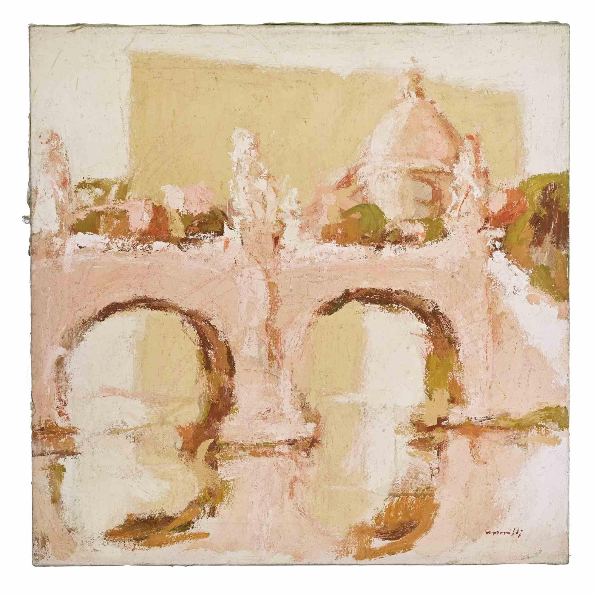 Olio su tela realizzato da Franco Marzilli (1934-2010) negli anni Settanta.

Firmato a mano in basso a destra.

Ottime condizioni.

Franco Marzilli è nato a Roma nel 1934. Ha ricevuto la sua prima formazione artistica frequentando la Scuola