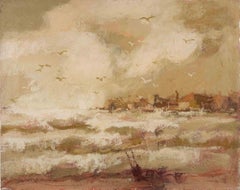 View of the Bay - Oil Painting by Franco Marzilli - 1970s