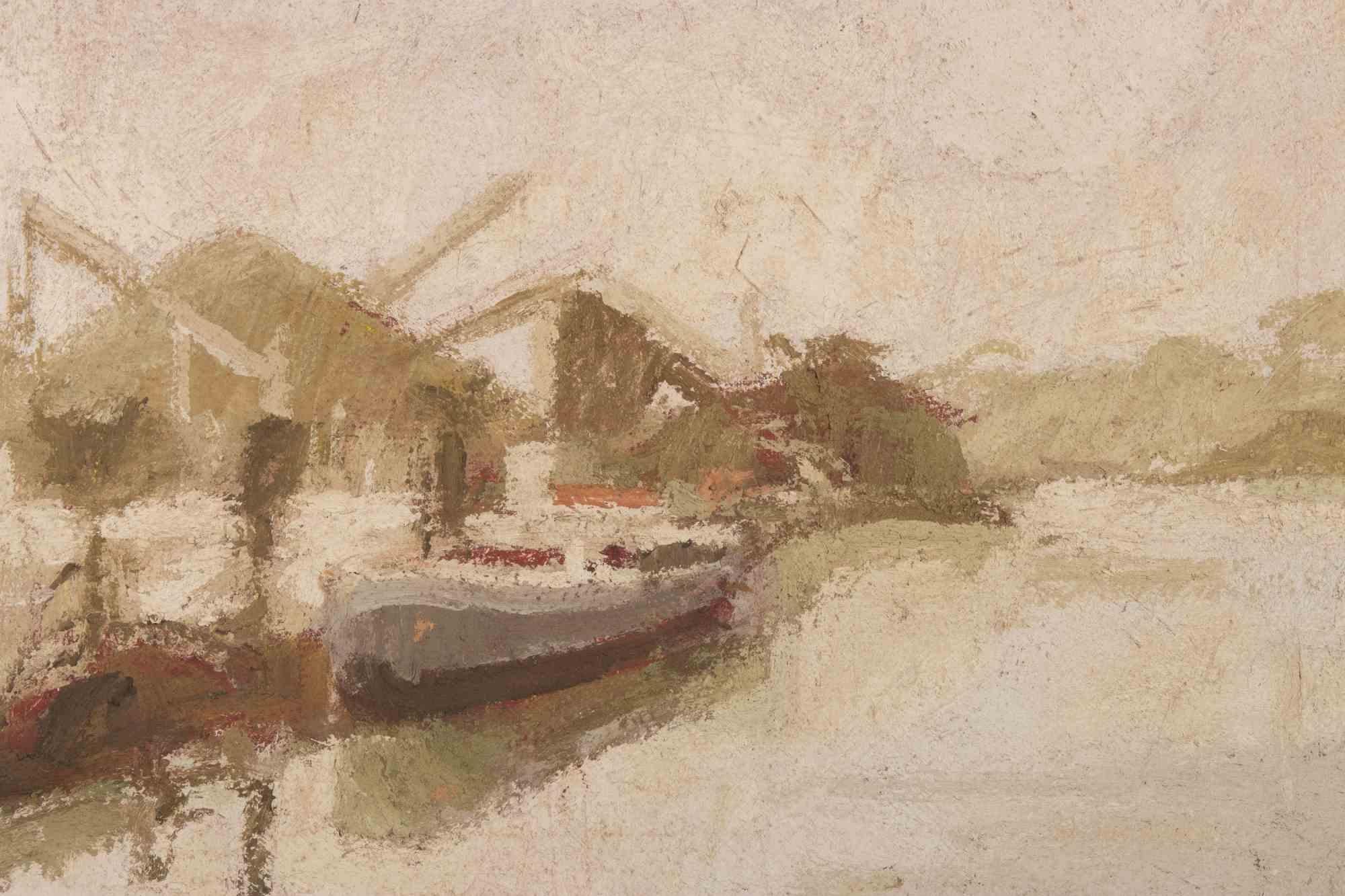 Blick auf die Bucht - Ölgemälde von Franco Marzilli - 1970er Jahre im Angebot 2