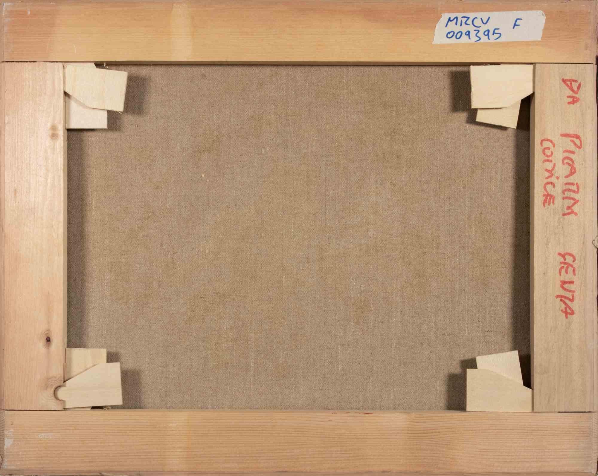 Blick auf den Park - Ölgemälde von Franco Marzilli - 1970er Jahre im Angebot 4