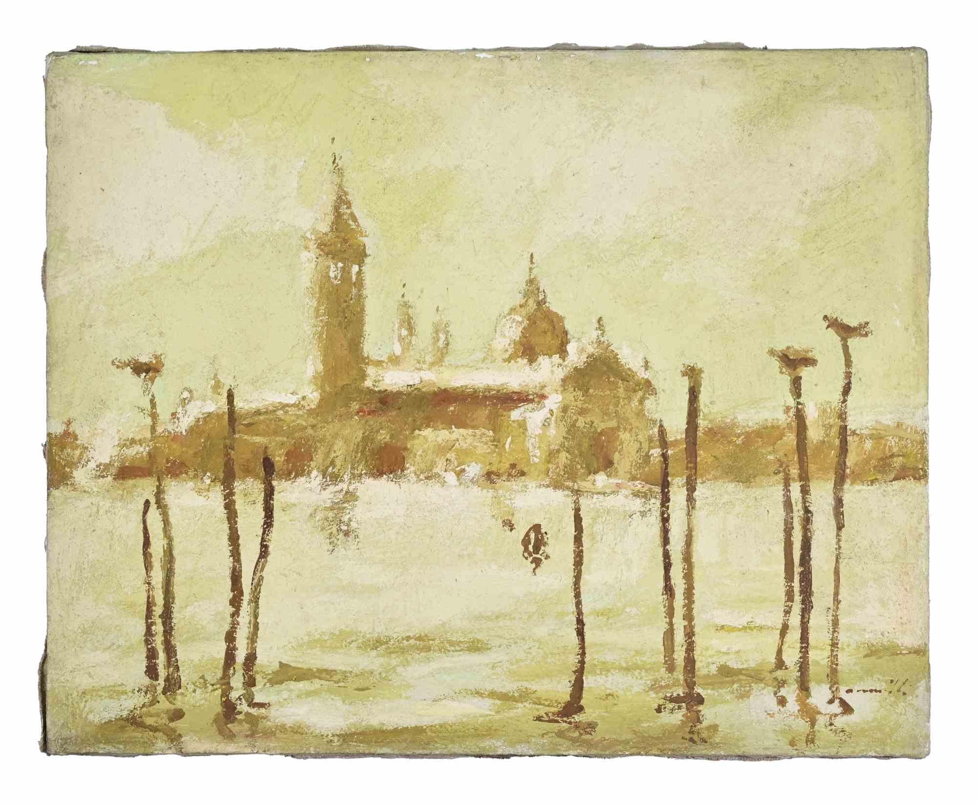 Oil on canvas realized by Franco Marzilli (1934-2010) in 1970s.

Hand signed lower right.

Very good condition.

Franco Marzilli was born in Rome in 1934. He received his first artistic training by attending the Preparatory School for Ornamental