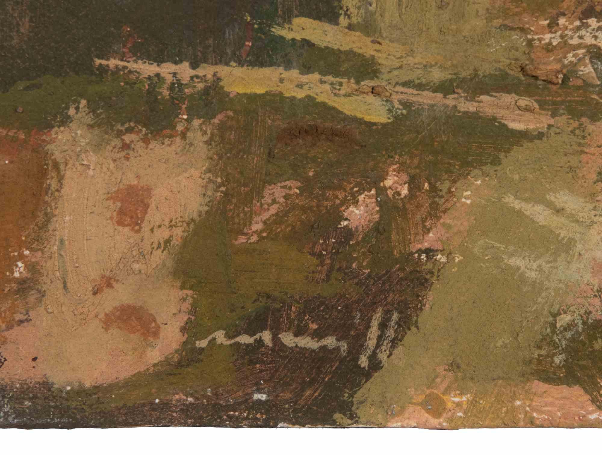 Vue de la Villa Aldobrandini - Frascati - Peinture à l'huile de Franco Marzilli - 1970 en vente 3