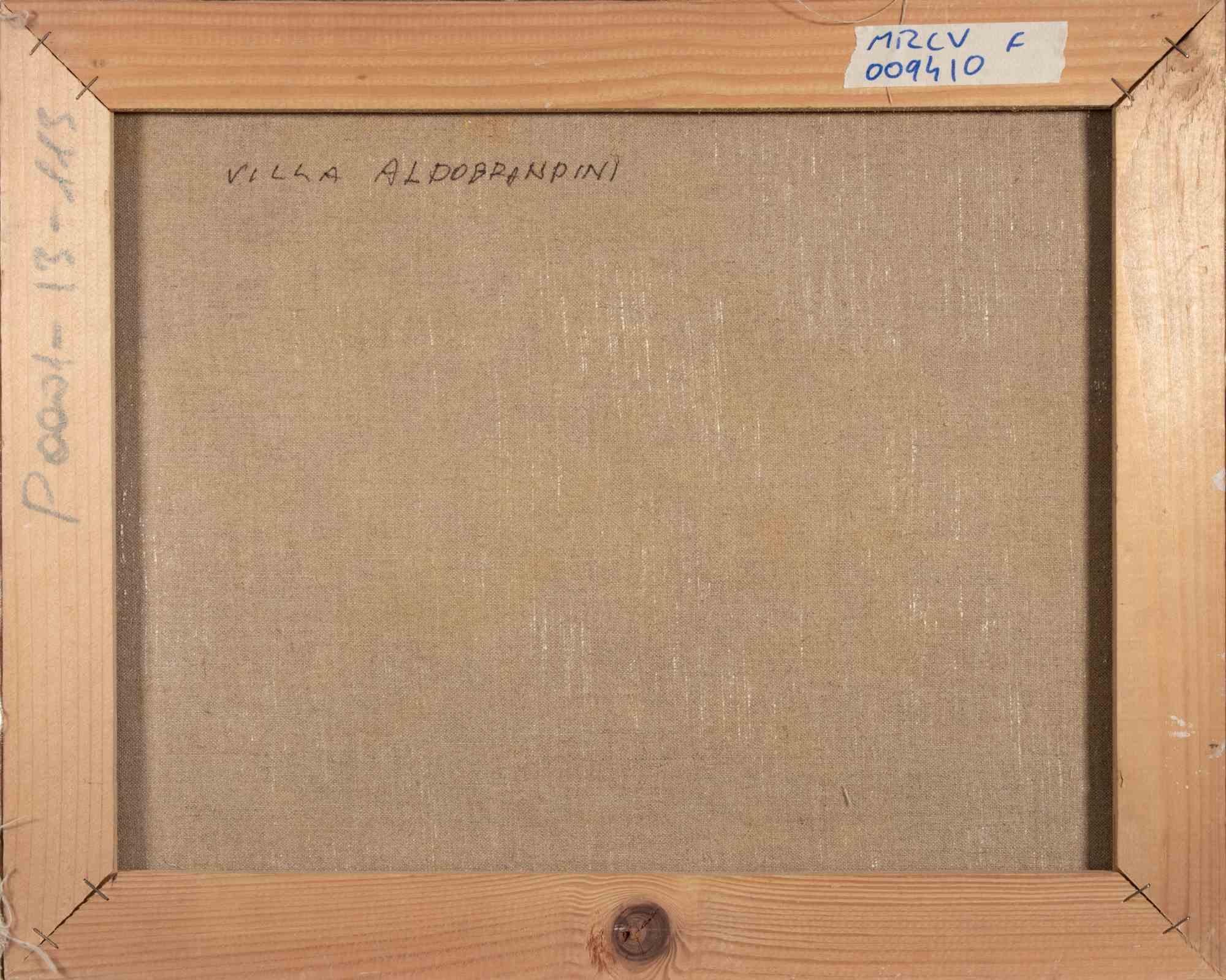 Vue de la Villa Aldobrandini - Frascati - Peinture à l'huile de Franco Marzilli - 1970 en vente 4