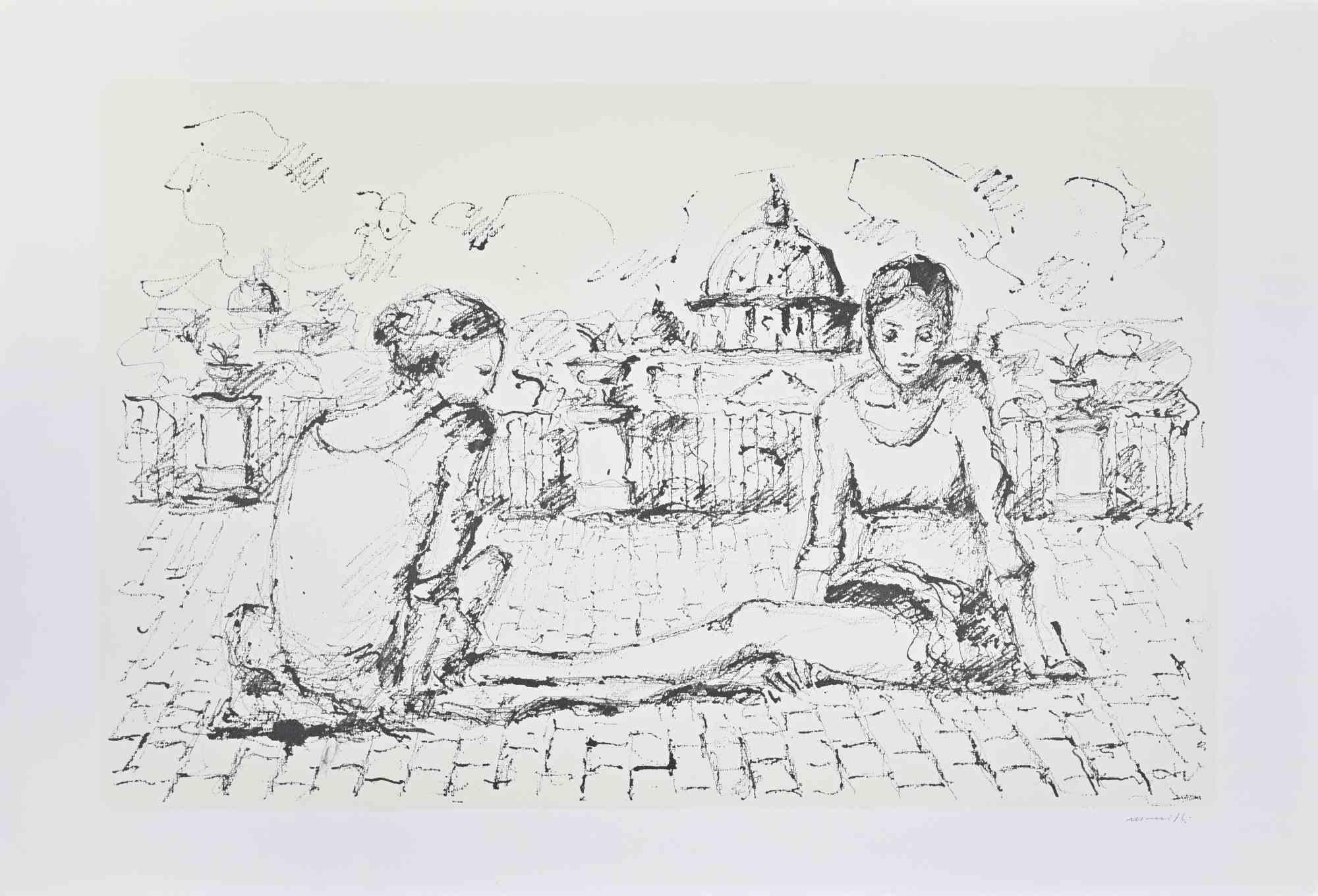 Ballerine - Litografia di Franco Marzilli - Anni '80