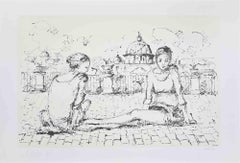 Ballerinas - Lithograph by Franco Marzilli - 1980s